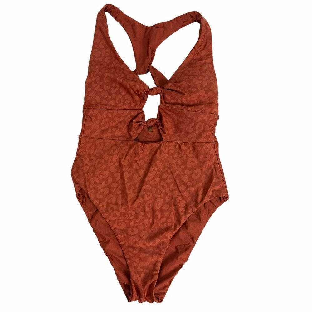 Citrus Knotted One-Piece Swimsuit XS Clay